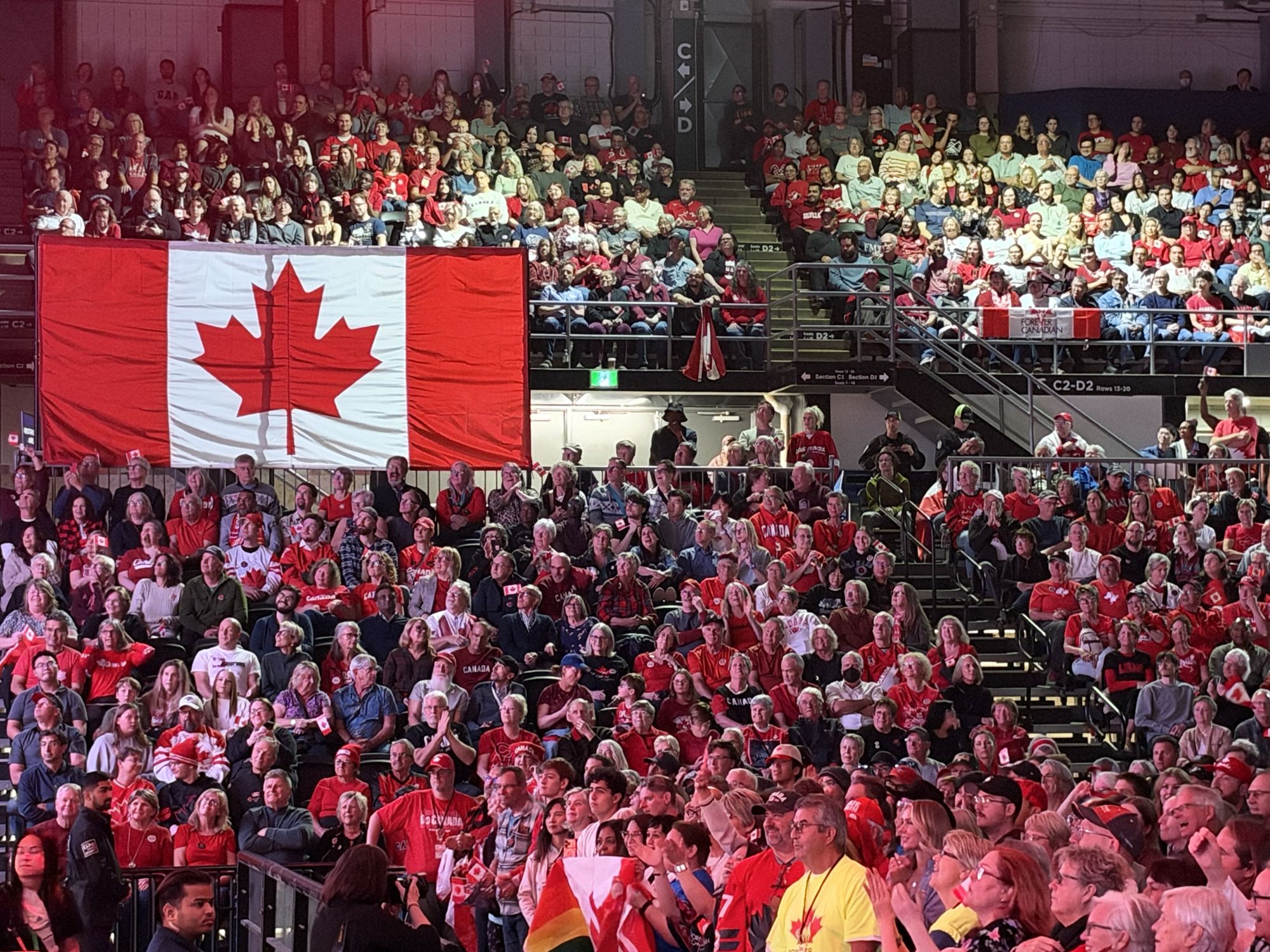 A packed hall at Forever Canadian’s Edmonton rally